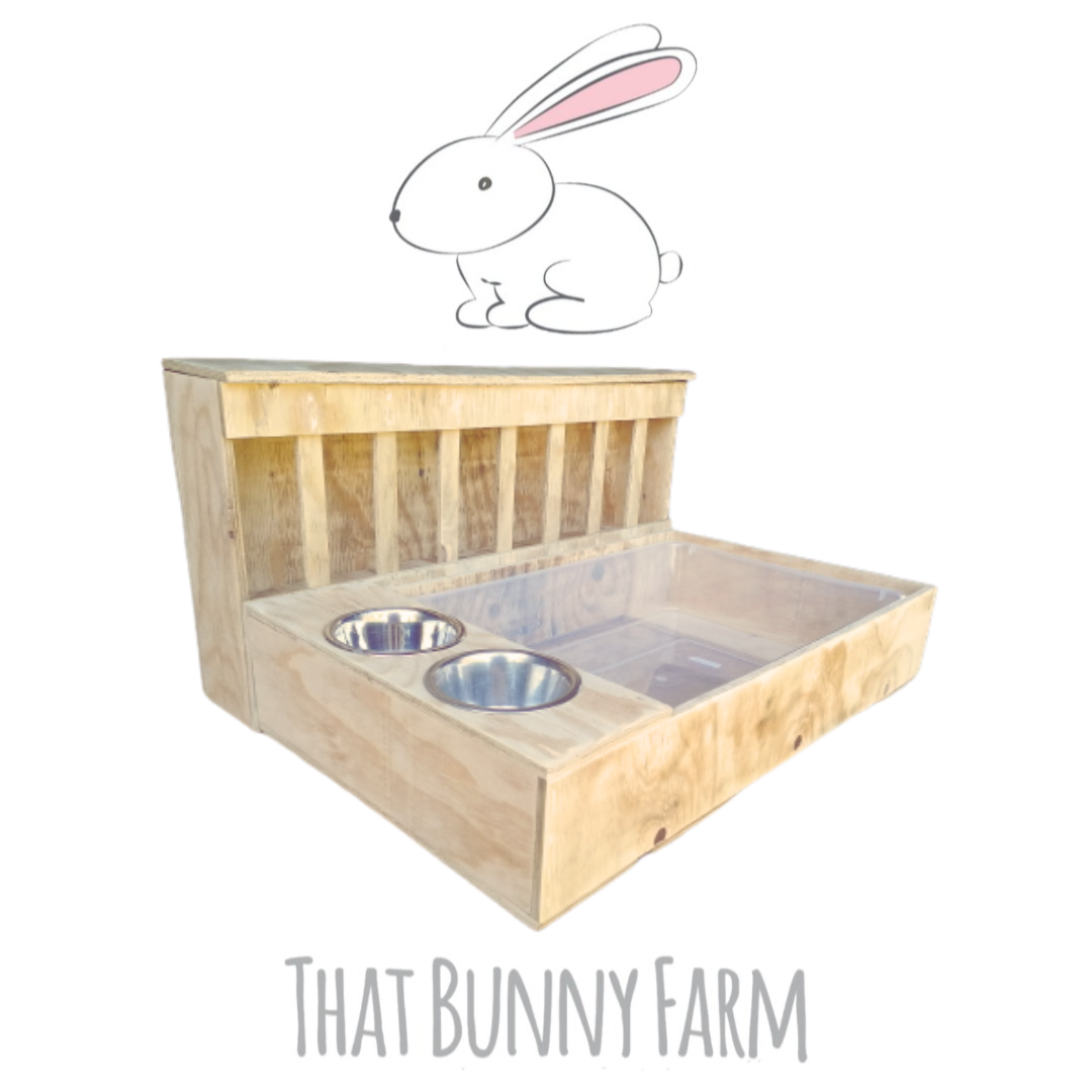 Rabbit hay feeder with litter fashion box